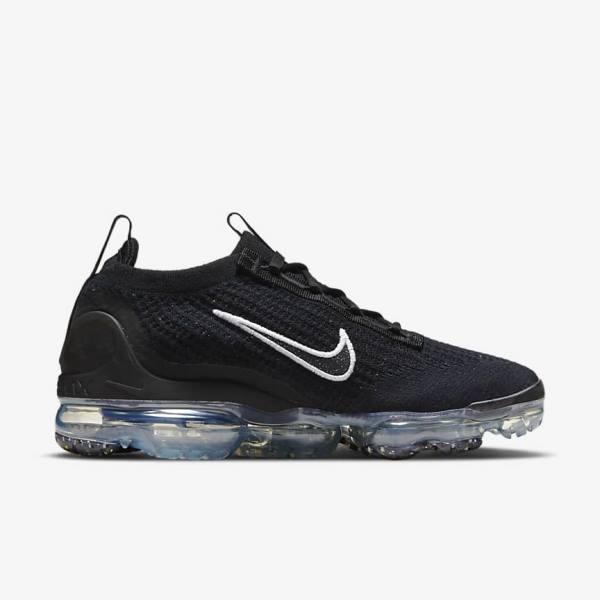 Nike Air VaporMax 2021 FK Women's Sneakers Black / Metal Silver / White | NK215ZPU