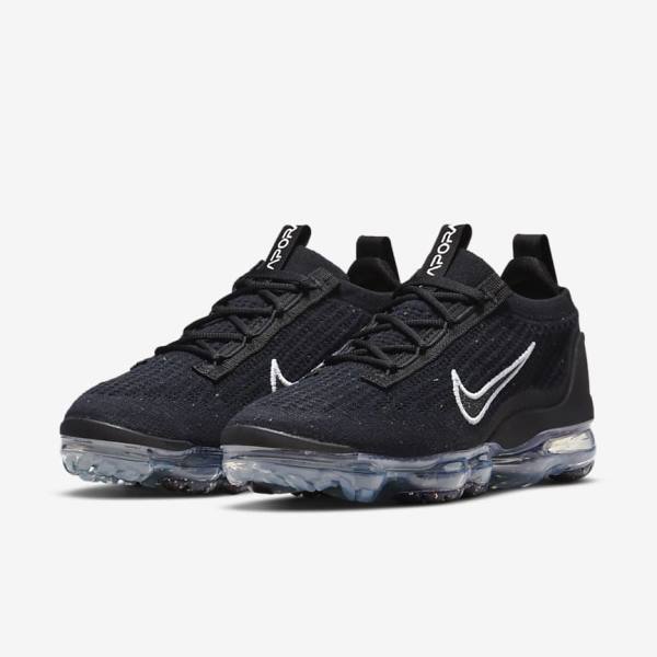 Nike Air VaporMax 2021 FK Women's Sneakers Black / Metal Silver / White | NK215ZPU