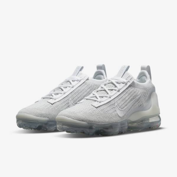 Nike Air VaporMax 2021 FK Women's Sneakers White / Platinum / Metal Silver / White | NK534ONB