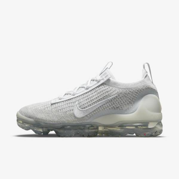 Nike Air VaporMax 2021 FK Women\'s Sneakers White / Platinum / Metal Silver / White | NK534ONB