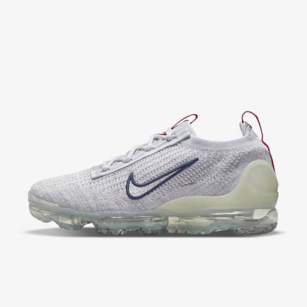 Nike Air VaporMax 2021 Flyknit Women\'s Sneakers Navy / White | NK693JEO