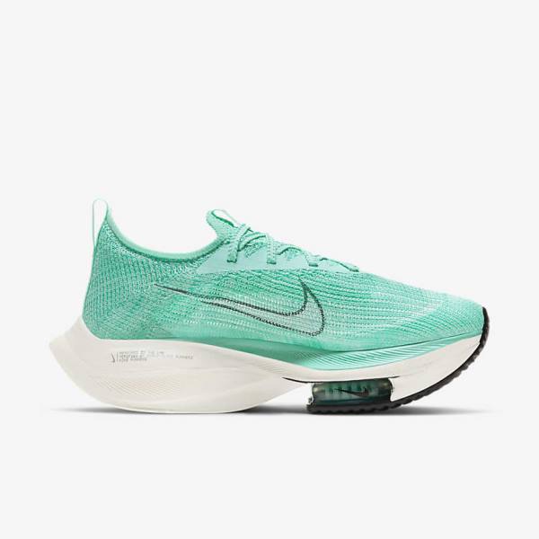 Nike Air Zoom Alphafly NEXT% Flyknit Road Racing Women's Running Shoes Turquoise / Black / Light Turquoise / White | NK148OMR