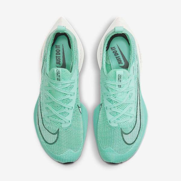 Nike Air Zoom Alphafly NEXT% Flyknit Road Racing Women's Running Shoes Turquoise / Black / Light Turquoise / White | NK148OMR