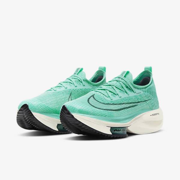 Nike Air Zoom Alphafly NEXT% Flyknit Road Racing Women's Running Shoes Turquoise / Black / Light Turquoise / White | NK148OMR