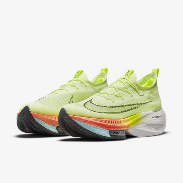 Nike Air Zoom Alphafly NEXT% Flyknit Road Racing Men's Running Shoes Light Mango / Metal Red Brown / Black | NK201LKA