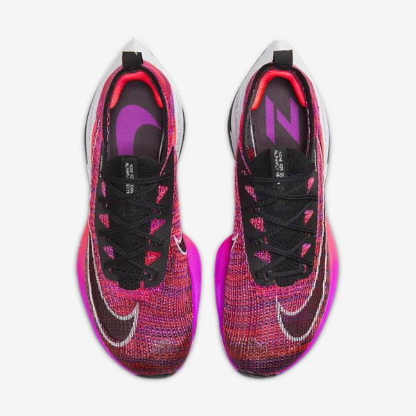 Nike Air Zoom Alphafly NEXT% Flyknit Road Racing Women's Running Shoes Purple / Red / Black / Black | NK937BVO