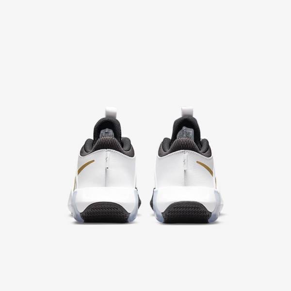 Nike Air Zoom Crossover Older Kids' Basketball Shoes White / Black / Metal Gold | NK651BUA