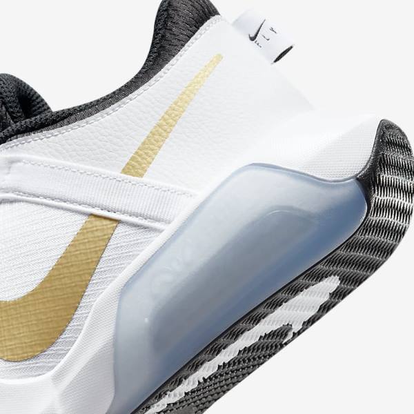 Nike Air Zoom Crossover Older Kids' Basketball Shoes White / Black / Metal Gold | NK651BUA