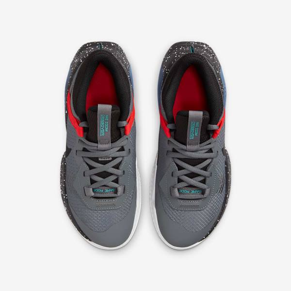 Nike Air Zoom Crossover Older Kids' Basketball Shoes Grey / Red / Turquoise / Black | NK981SUQ