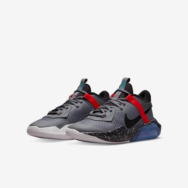 Nike Air Zoom Crossover Older Kids' Basketball Shoes Grey / Red / Turquoise / Black | NK981SUQ