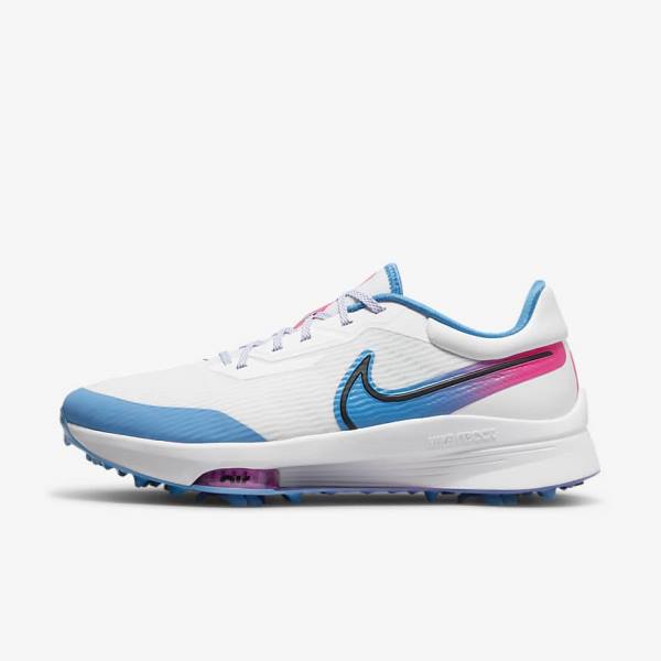 Nike Air Zoom Infinity Tour NEXT% Men\'s Golf Shoes White / Blue / Pink / Black | NK013XTK