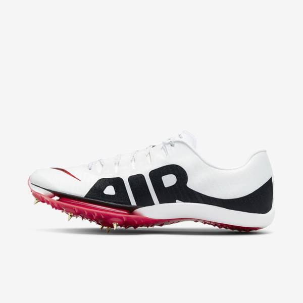 Nike Air Zoom Maxfly More Uptempo Athletics Sprinting Spikes Men\'s Running Shoes White / Red / Black | NK172TYS