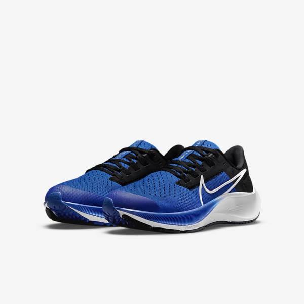 Nike Air Zoom Pegasus 38 Older Road Kids' Running Shoes Royal / Black / White | NK728UKS