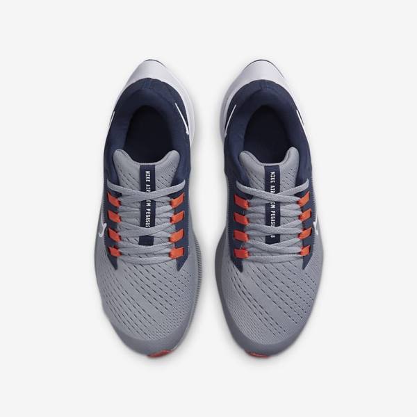 Nike Air Zoom Pegasus 38 Older Road Kids' Running Shoes Grey / Navy / Orange / White | NK792BUD