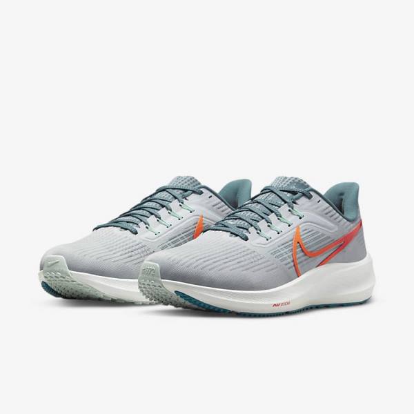 Nike Air Zoom Pegasus 39 Road Men's Running Shoes Platinum / Orange | NK490UBM