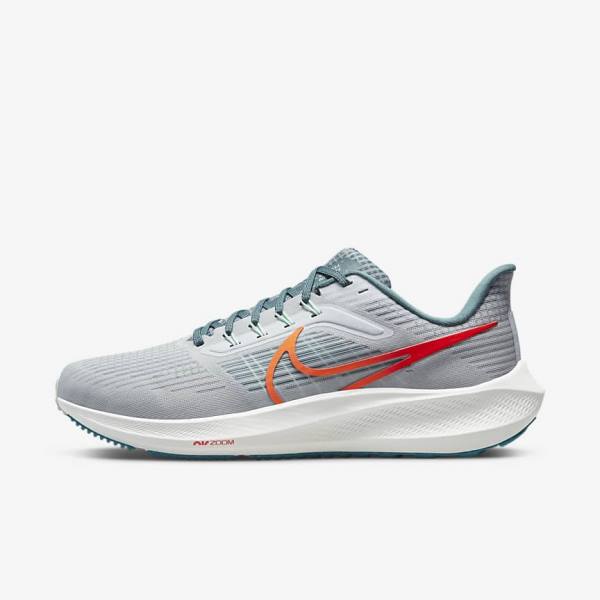 Nike Air Zoom Pegasus 39 Road Men\'s Running Shoes Platinum / Orange | NK490UBM