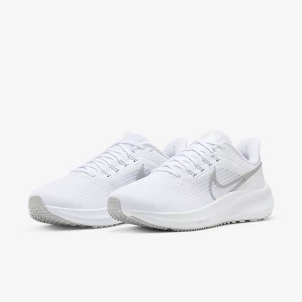 Nike Air Zoom Pegasus 39 Road Women's Running Shoes White / Platinum / Grey / Metal Silver | NK321FZM