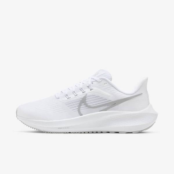 Nike Air Zoom Pegasus 39 Road Women\'s Running Shoes White / Platinum / Grey / Metal Silver | NK321FZM