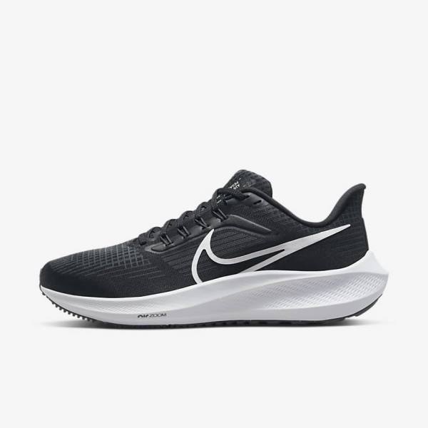 Nike Air Zoom Pegasus 39 Road Women\'s Running Shoes Black / Dark Grey / White | NK805STD