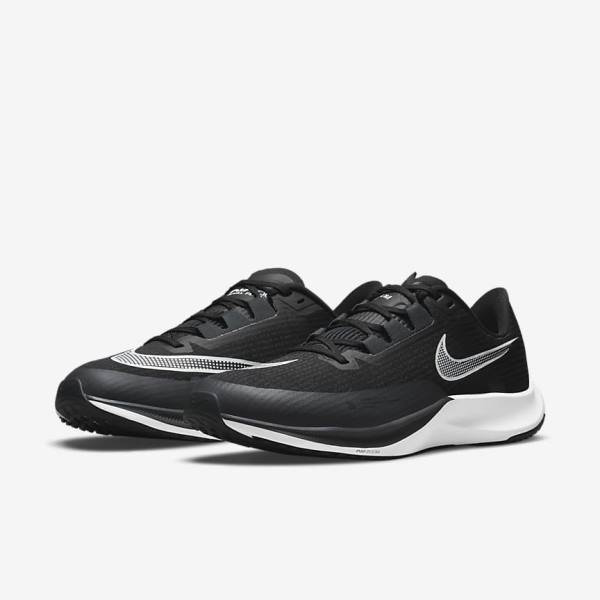 Nike Air Zoom Rival Fly 3 Road Racing Men's Running Shoes Black / Dark Grey / White | NK591INK