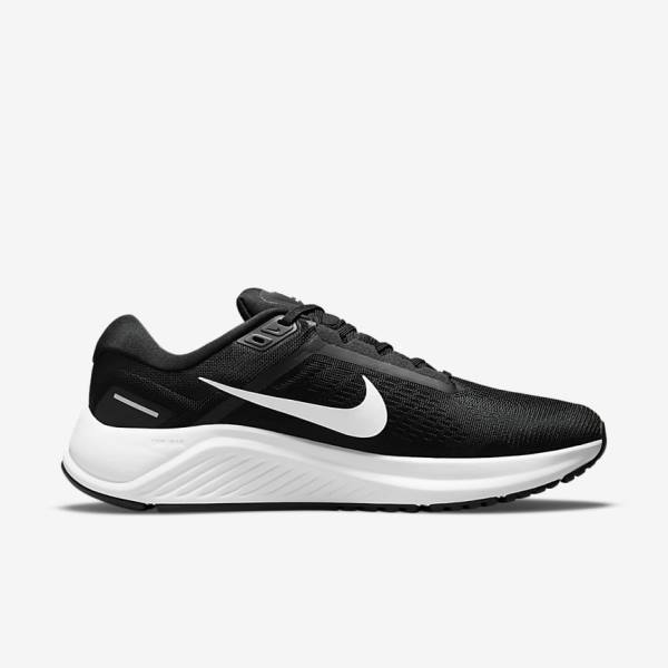 Nike Air Zoom Structure 24 Road Men's Running Shoes Black / White | NK142TDO