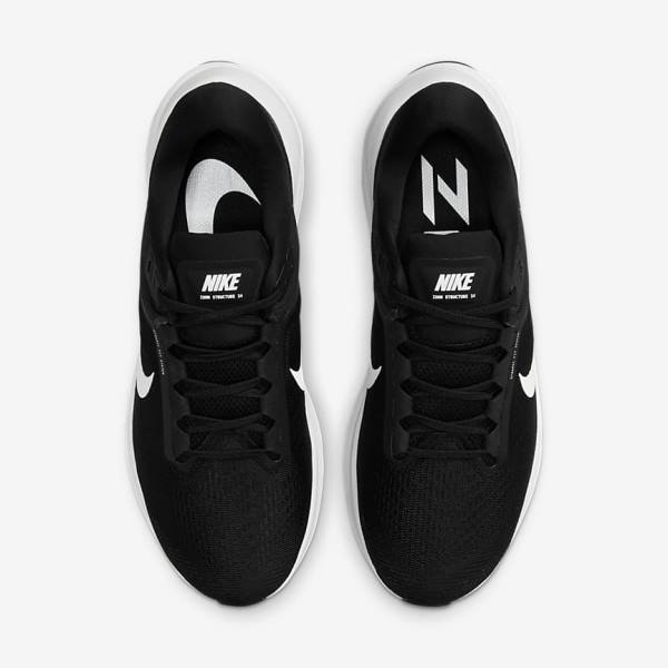 Nike Air Zoom Structure 24 Road Men's Running Shoes Black / White | NK142TDO