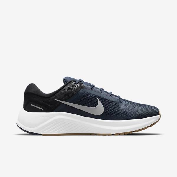 Nike Air Zoom Structure 24 Road Men's Running Shoes Blue / Black / Dark Obsidian / Grey | NK652VKR