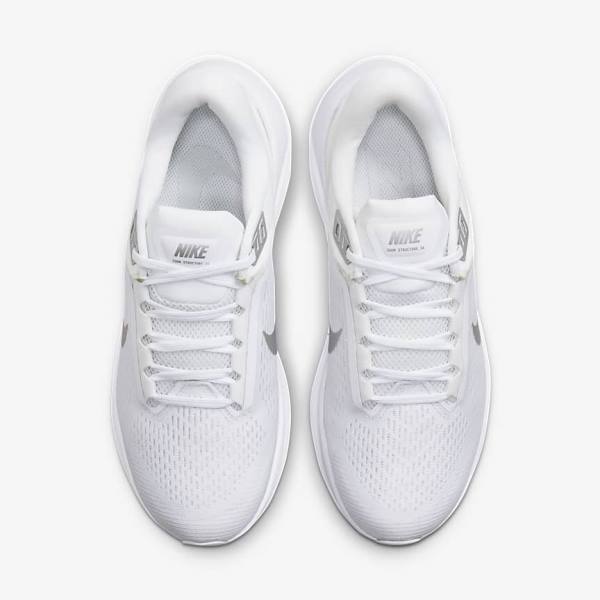 Nike Air Zoom Structure 24 Road Women's Running Shoes White / Platinum / Platinum / Metal Silver | NK697RLV