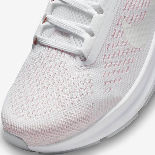 Nike Air Zoom Structure 24 Road Women's Running Shoes White / Light Pink / Grey / Green | NK752ZHU