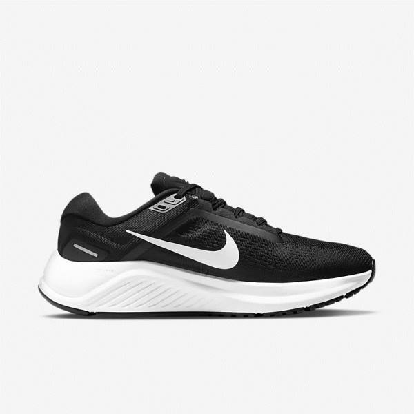 Nike Air Zoom Structure 24 Road Women's Running Shoes Black / White | NK803SLT