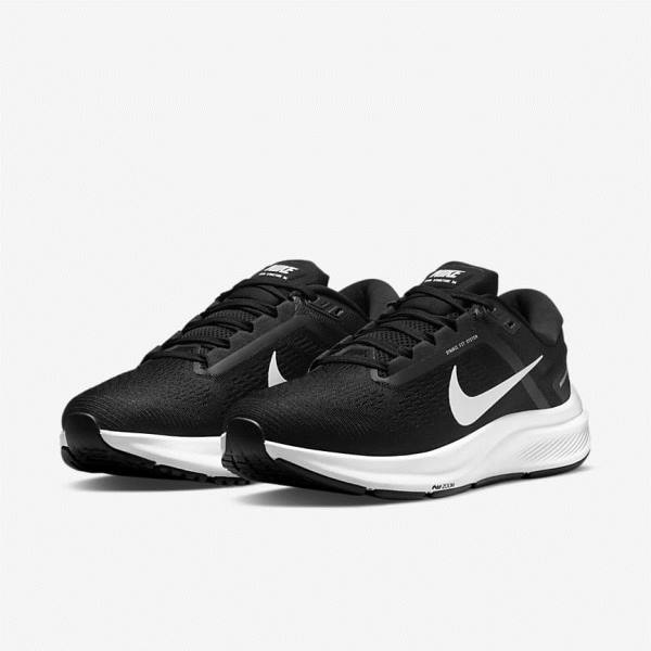 Nike Air Zoom Structure 24 Road Women's Running Shoes Black / White | NK803SLT