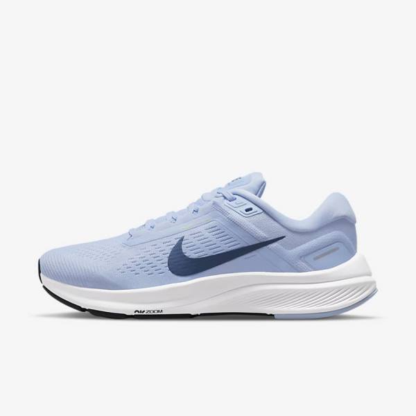 Nike Air Zoom Structure 24 Road Women\'s Running Shoes Light Blue / White / Navy / Navy | NK812DQL