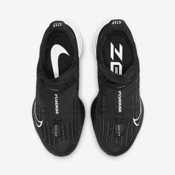 Nike Air Zoom Tempo NEXT% FlyEase Easy On-Off Road Men's Running Shoes Black / White | NK586XIZ