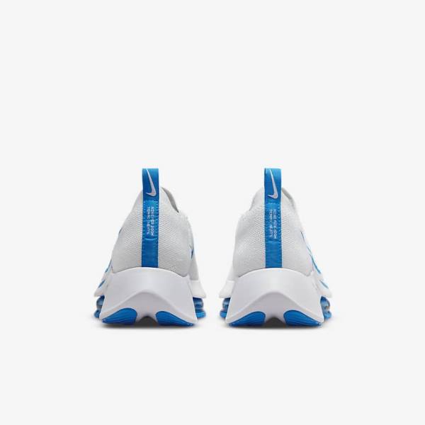 Nike Air Zoom Tempo NEXT% Road Men's Running Shoes White / Platinum / Black / Blue | NK843JNF