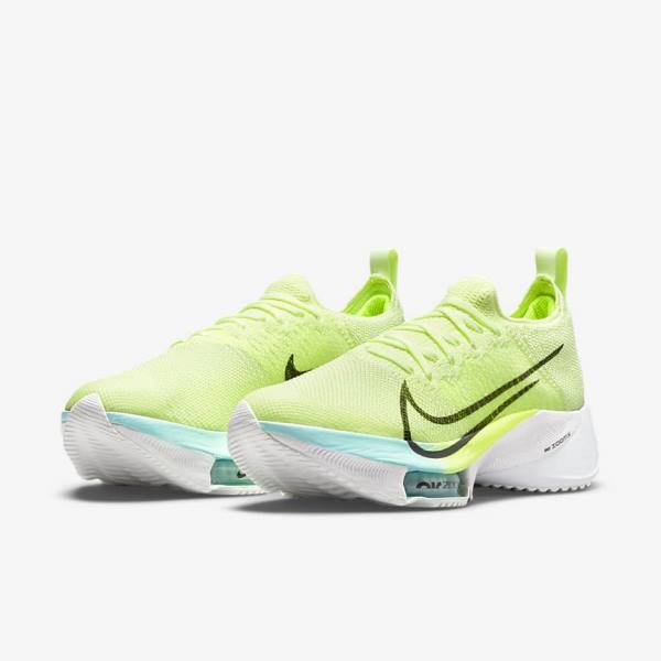 Nike Air Zoom Tempo NEXT% Road Women's Running Shoes White / Green / Turquoise / Turquoise | NK659NPJ