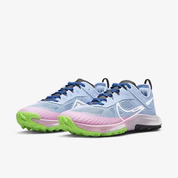 Nike Air Zoom Terra Kiger 8 Trail Women's Running Shoes Light Blue / Royal / Black / White | NK563ASK