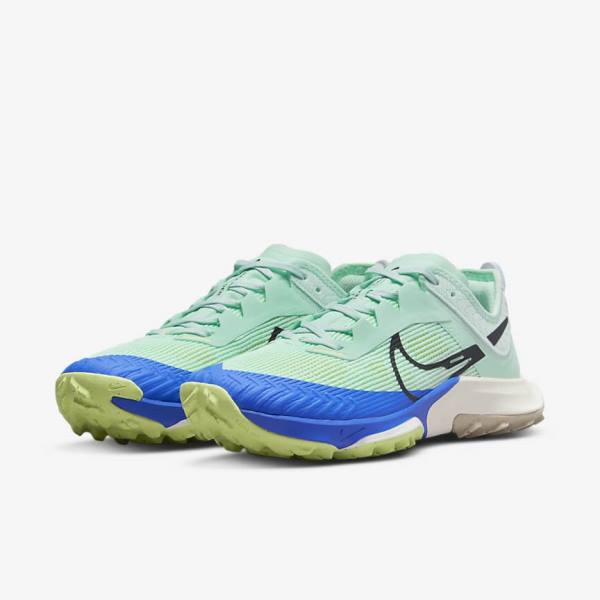 Nike Air Zoom Terra Kiger 8 Trail Women's Running Shoes Mint / Grey / Blue | NK931ZOU