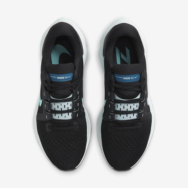 Nike Air Zoom Vomero 16 Road Women's Running Shoes Black / Light Turquoise / Green | NK241NGU