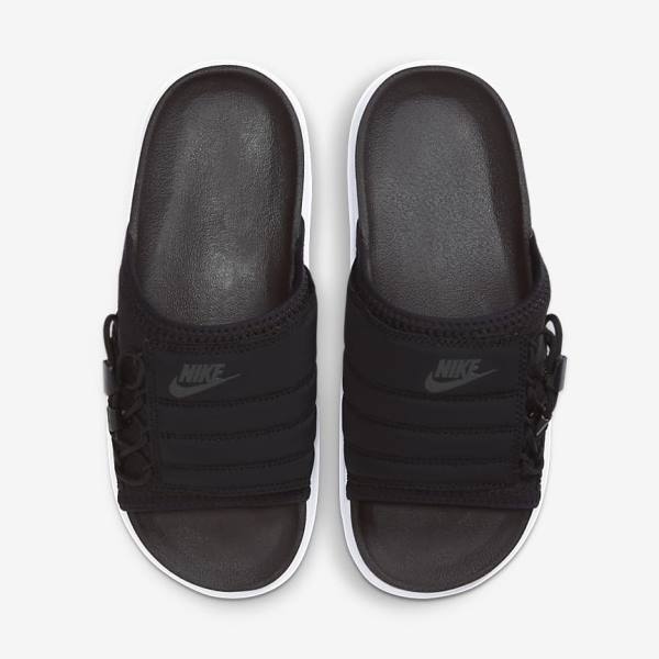 Nike Asuna Women's Slides Black / White / Dark Grey | NK481AWH