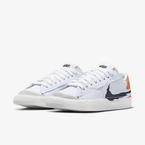 Nike Blazer Low 77 Jumbo Men's Sneakers White / Orange / Black | NK579SGZ