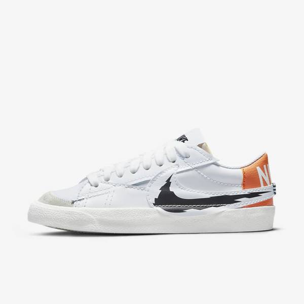 Nike Blazer Low 77 Jumbo Men\'s Sneakers White / Orange / Black | NK579SGZ