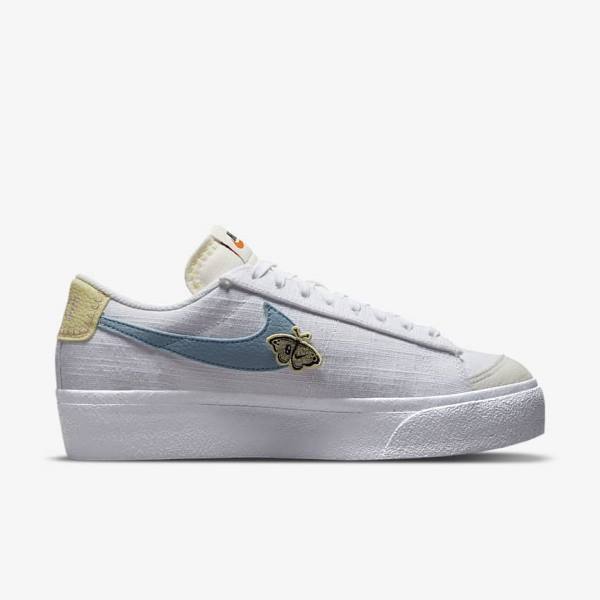 Nike Blazer Low Platform Next Nature Women's Sneakers White / Pink / White / Blue | NK108GSR