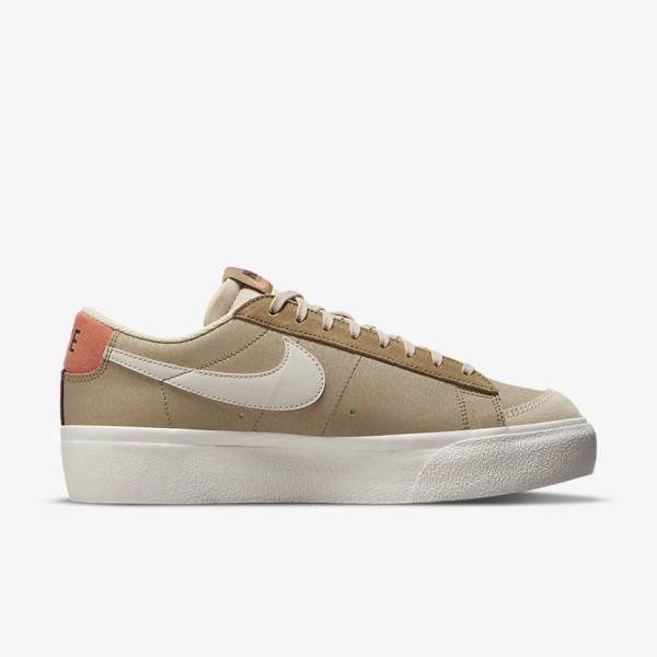 Nike Blazer Low Platform SP Women's Sneakers Khaki / Light Beige | NK784QJS