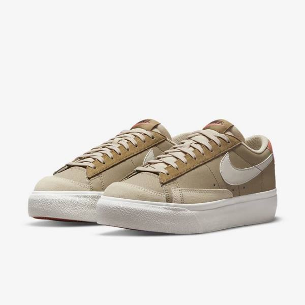 Nike Blazer Low Platform SP Women's Sneakers Khaki / Light Beige | NK784QJS