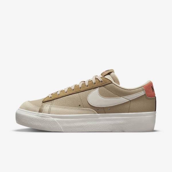 Nike Blazer Low Platform SP Women\'s Sneakers Khaki / Light Beige | NK784QJS