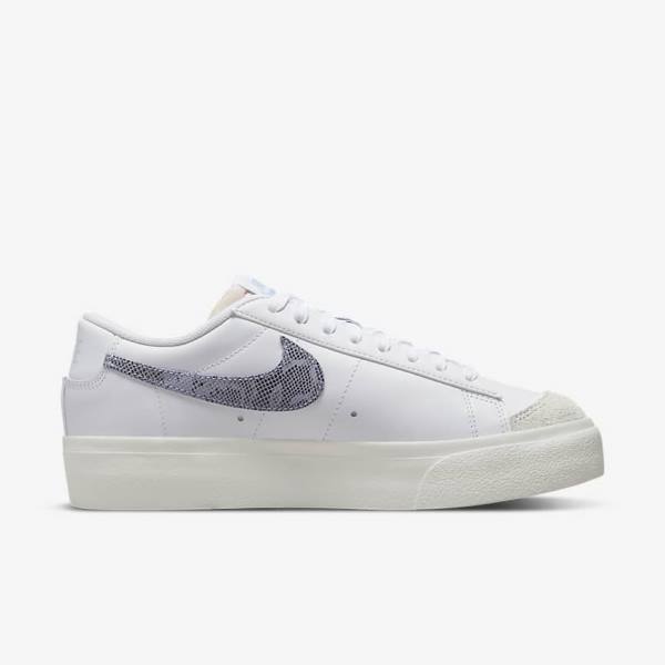 Nike Blazer Low Platform Women's Sneakers White / Light Blue | NK041JWU