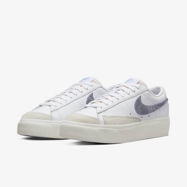 Nike Blazer Low Platform Women's Sneakers White / Light Blue | NK041JWU