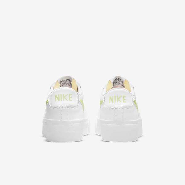 Nike Blazer Low Platform Women's Sneakers White / Black / Light Lemon | NK204LXV