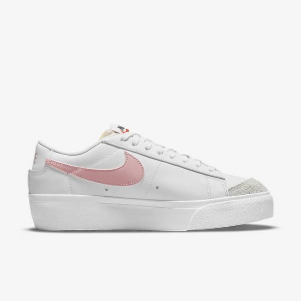 Nike Blazer Low Platform Women's Sneakers White / Black / Pink | NK965BEU