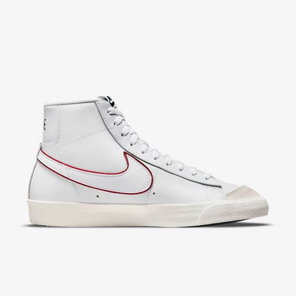 Nike Blazer Mid 77 Men's Sneakers White / Green / Metal Silver / Red | NK327VWF